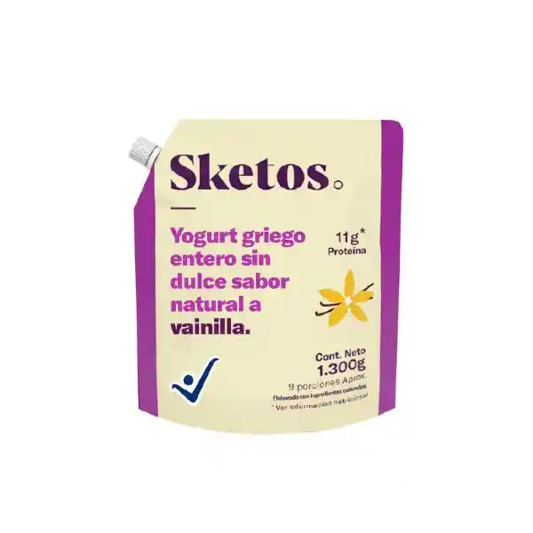 Sketos Yogurt Griego Entero Vainilla