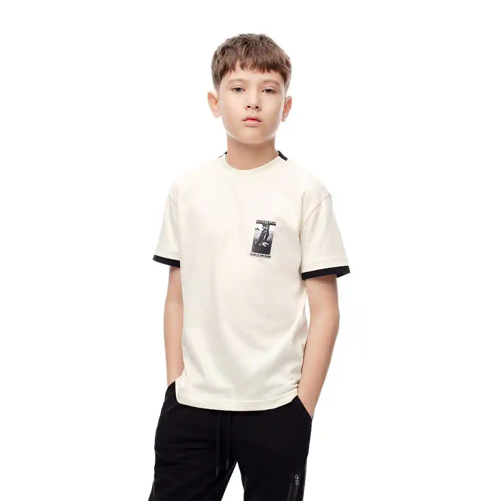 Camiseta Manga Corta Cuello Redondo Kids Masculino Livos Kd Gef Talla 14