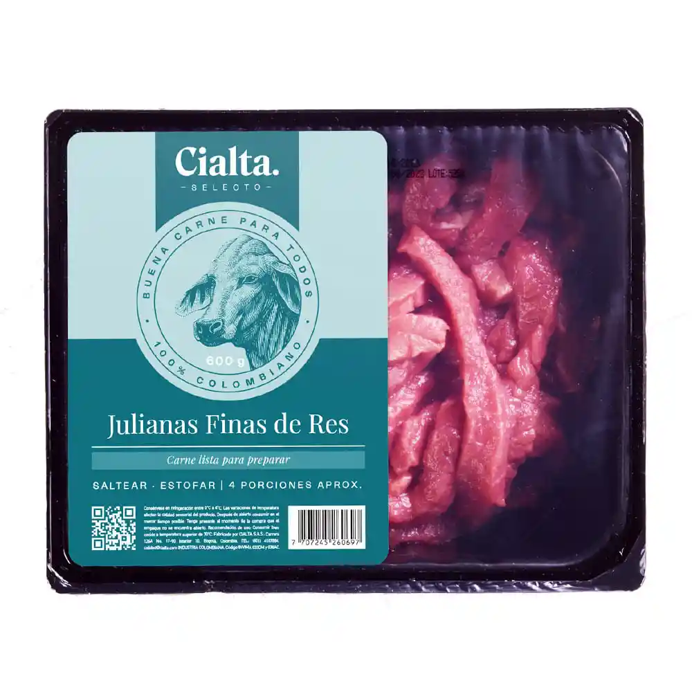 Cialta Selecto Carne Julianas Finas de Res Natural Alto Llano