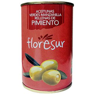 Floresur Aceitunas Verdes Manzanilla Rellenas de Pimiento 300 g
