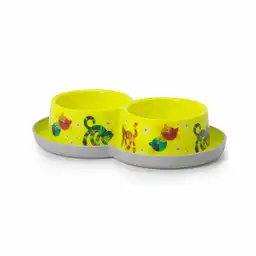 Trendy Dinner Comedero Para Mascotas de 350 mL Doble Verde