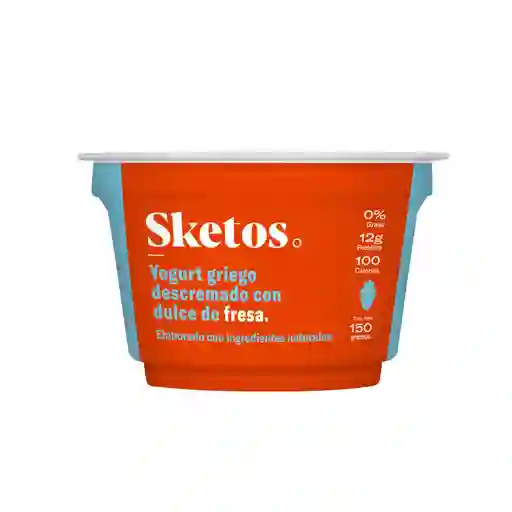 Sketos Yogurt Griego Descremado con Dulce de Fresa 