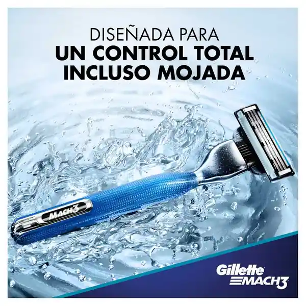 Máquina Afeitar Gillette Mach3 Aquagrip Recargable 2 Repuestos
