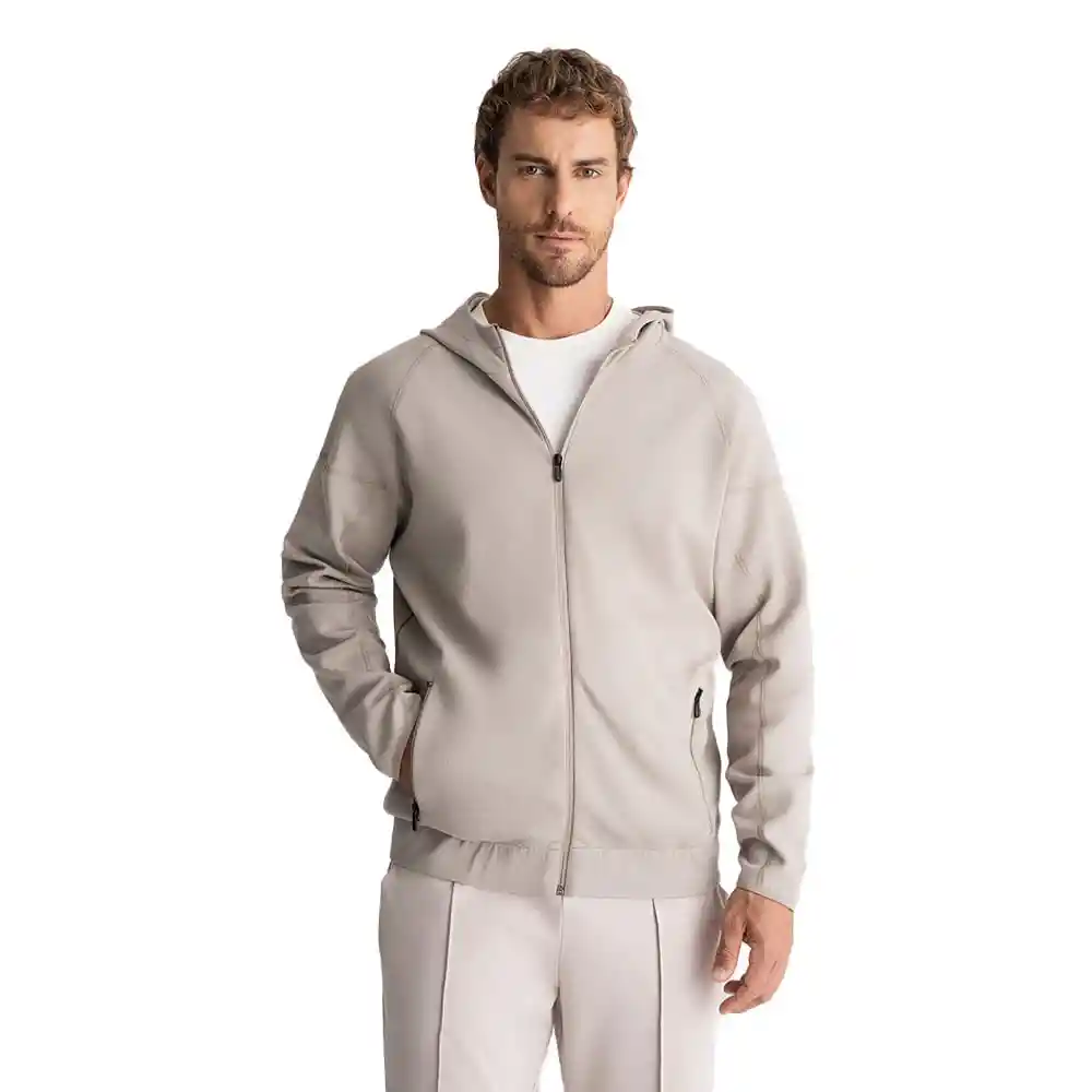 Buzo Con Capucha y Bolsillos Laterales Masculino Tuse Punto Blanco