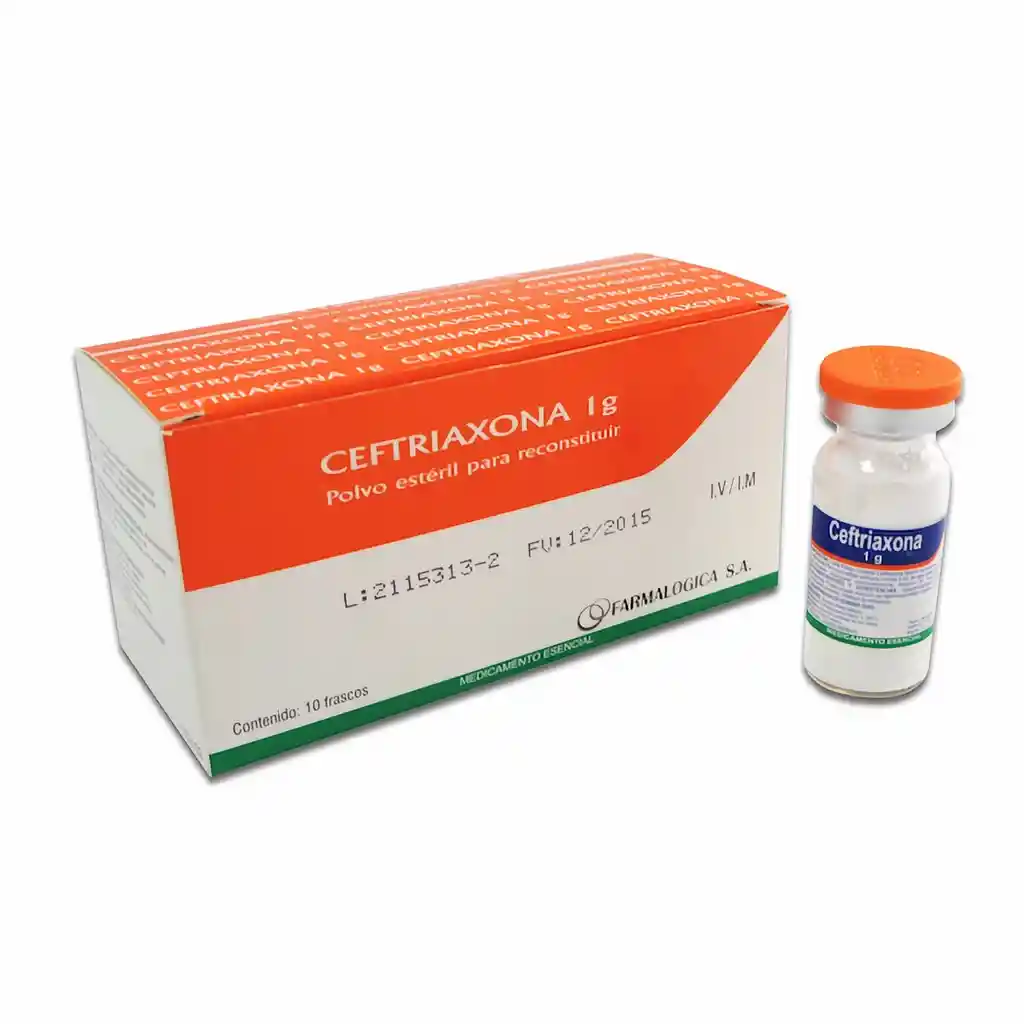 Ceftriaxona 1 g x 10 Ampollas