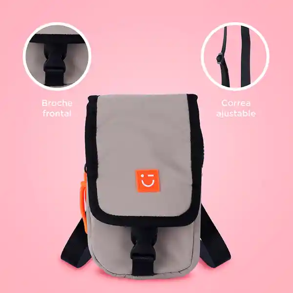 Bolso Porta Celular Camping Khaki Miniso