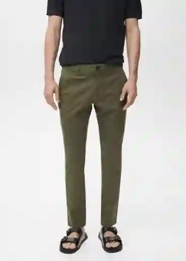 Pantalón Prato Khaki Talla 38 Hombre Mango