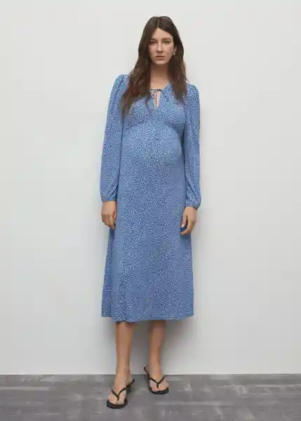 Vestido Pomelom Azul Talla M Mujer Mango