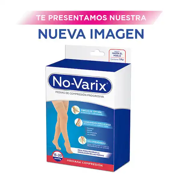 No-Varix® Media Muslo Fibras 15-20 mm/hg Vison Medium