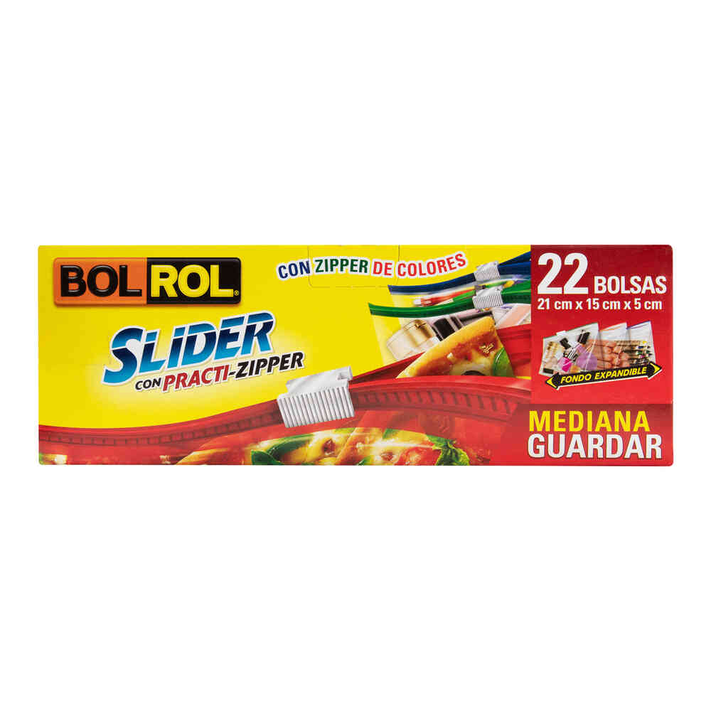 Bolrol Bolsa Mediana Para Congelar con Zipper de Colores 22 und