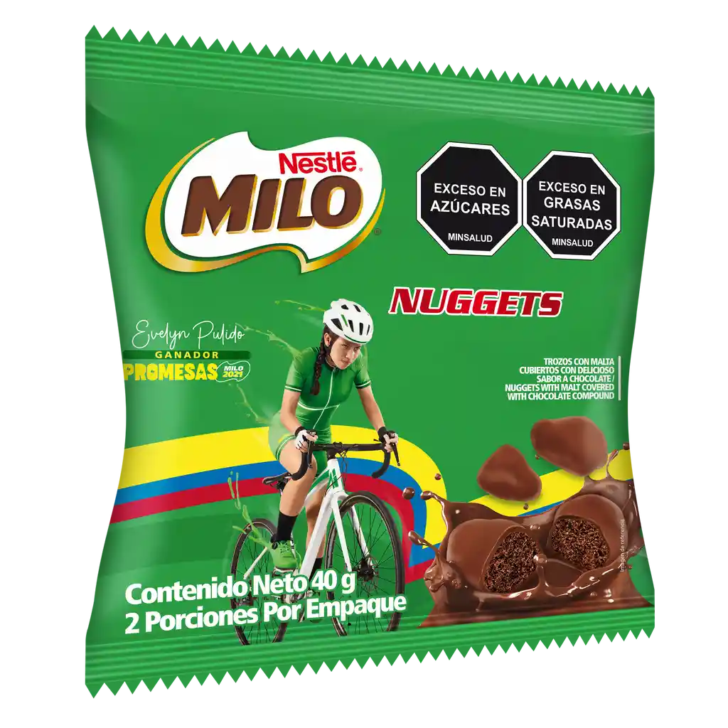 MILO NUGGETS trozos con malta cubiertos sabor chocolate x 40g