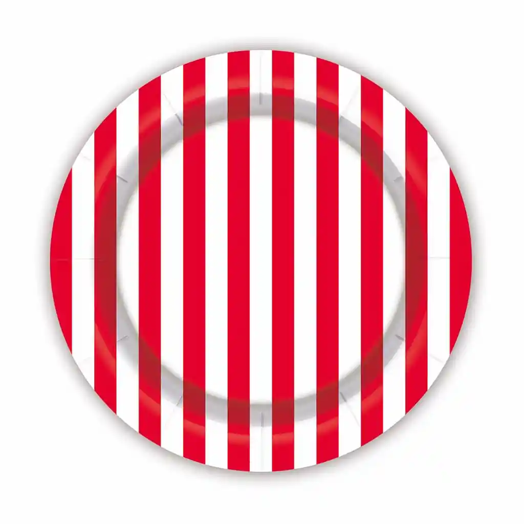 Serpentex Plato 7 Rayas Rojas 8Piezas