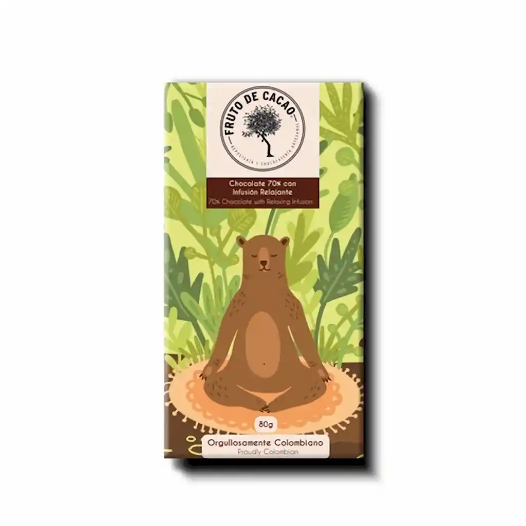 Fruto de Cacao Barra de Chocolate Relajante 70 %