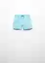 Short Bañador Shell Celeste Talla 53 Niños Mango