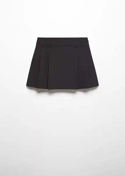 Falda College Negro Talla 32 Mujer Mango