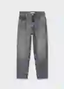 Pantalón Jean Mom 2000 Tejano Gris Oscuro Talla 46 Mujer Mango