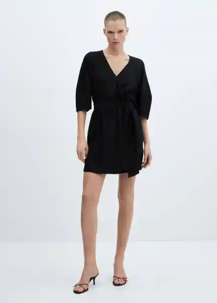 Vestido Wally Negro Talla 28 Mujer Mango