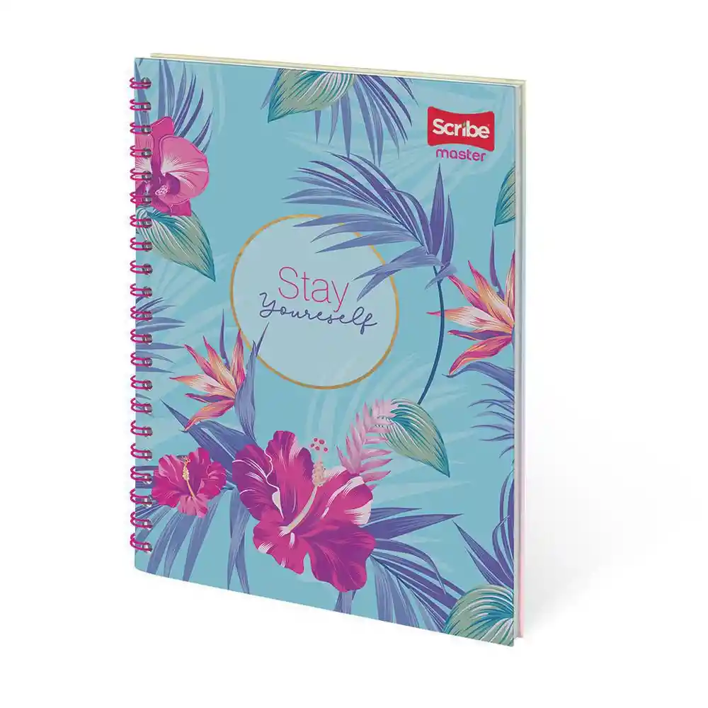 Cuaderno Tapa Dura Master Grande Rayado 80 Hojas Argollado Scribe