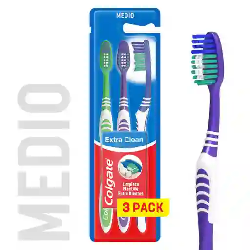 Colgate Cepillo de Dientes Medio Extra Clean x3und
