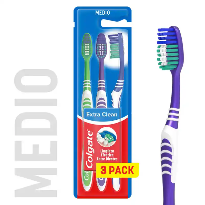 Colgate Cepillo de Dientes Medio Extra Clean x3und