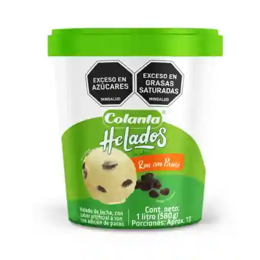 Colanta Helado Ron Con Pasas