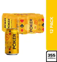 Poker Cerveza Rubia x 12 Unidades