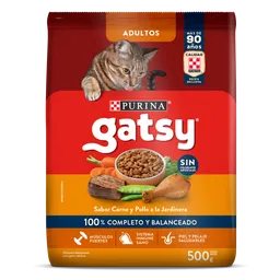 Comida para Gatos Purina Gatsy pollo y carne 500gr