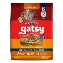 Comida para Gatos Purina Gatsy pollo y carne 500gr