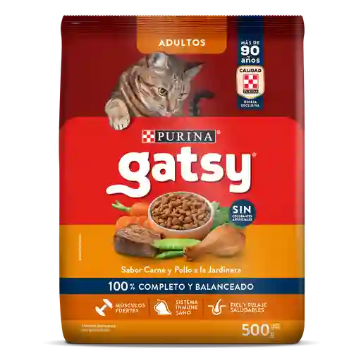 Comida para Gatos Purina Gatsy pollo y carne 500gr