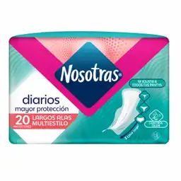 Nosotras Protectores Diarios Largos con Alas Multiestilo
