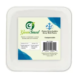 Plato Cuadrado de 10" Compostable G Greensmart 777802