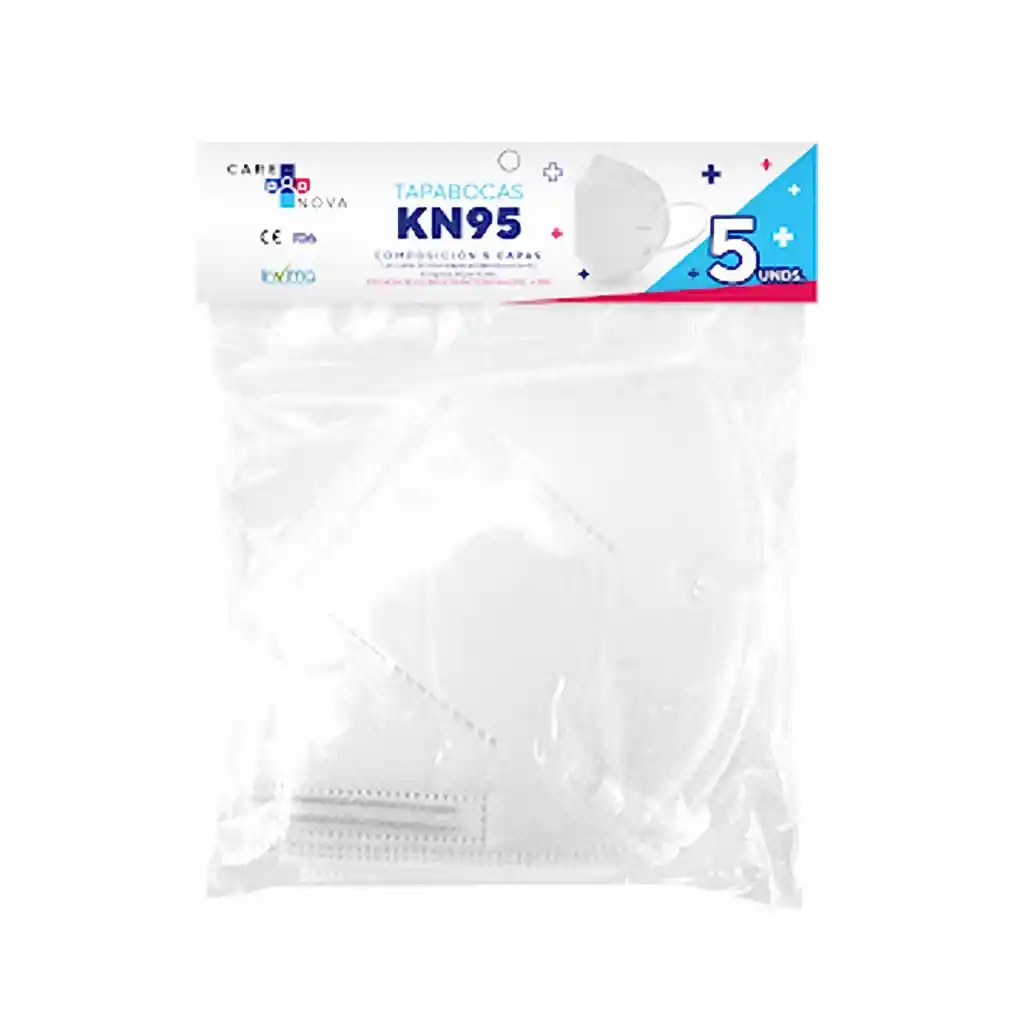 Care Nova Tapabocas Kn95 Color Blanco Empaque