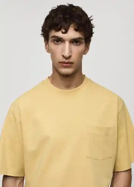 Camiseta Molina Amarillo Talla L Hombre Mango