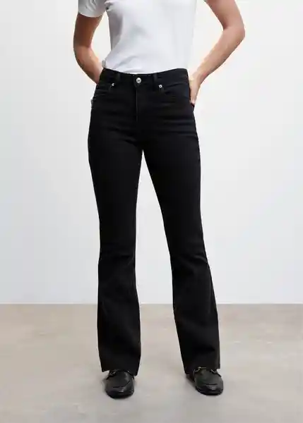 Jean Flare Tejano Negro Talla 50 Mujer Mango