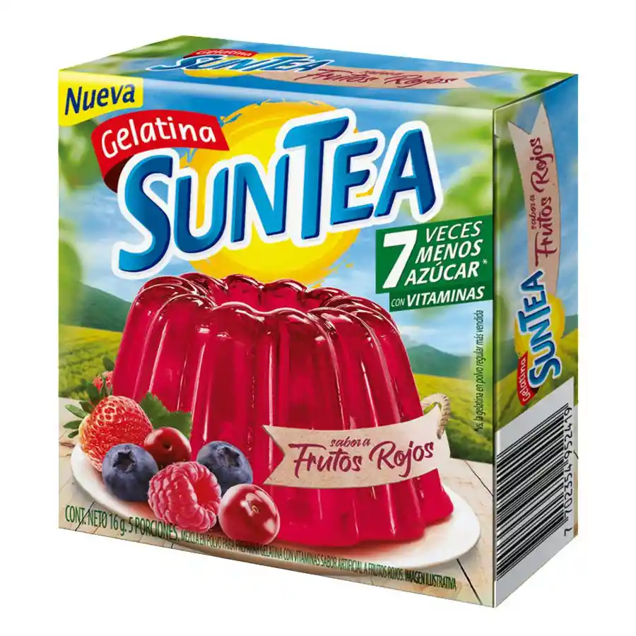 Suntea Gelatina Mezcla Polvo Frutos Rojos