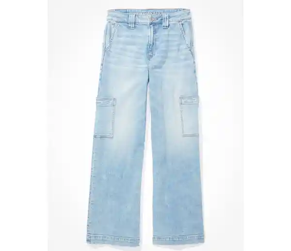 Pantalón Jean Mujer Wide Leg Azul Talla 10 Regular American Eagle