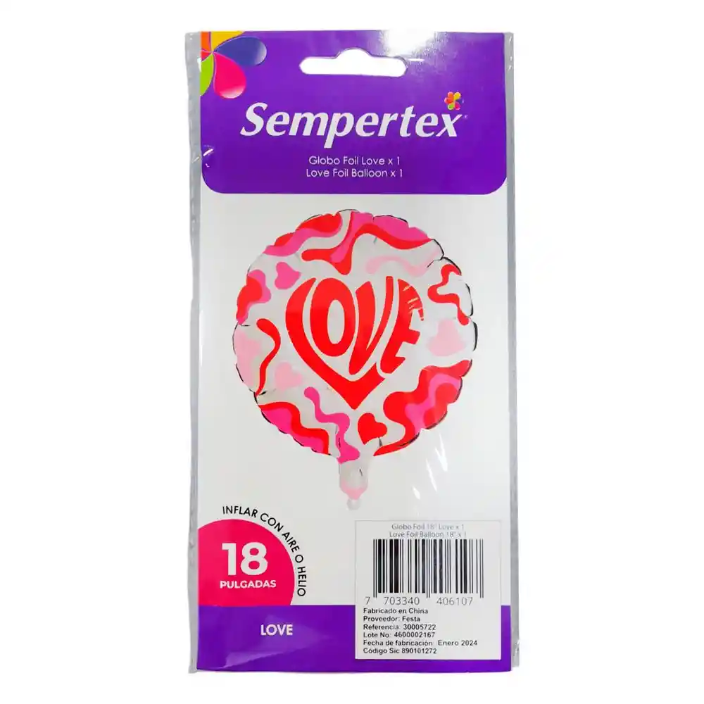 Globo 18in Love Sempertex 7703340406107