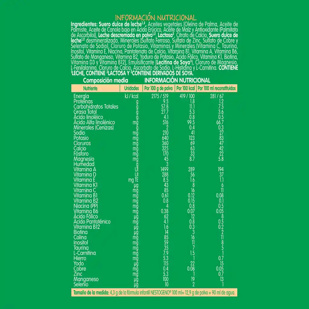 Fórmula infantil NESTOGENO x 135g