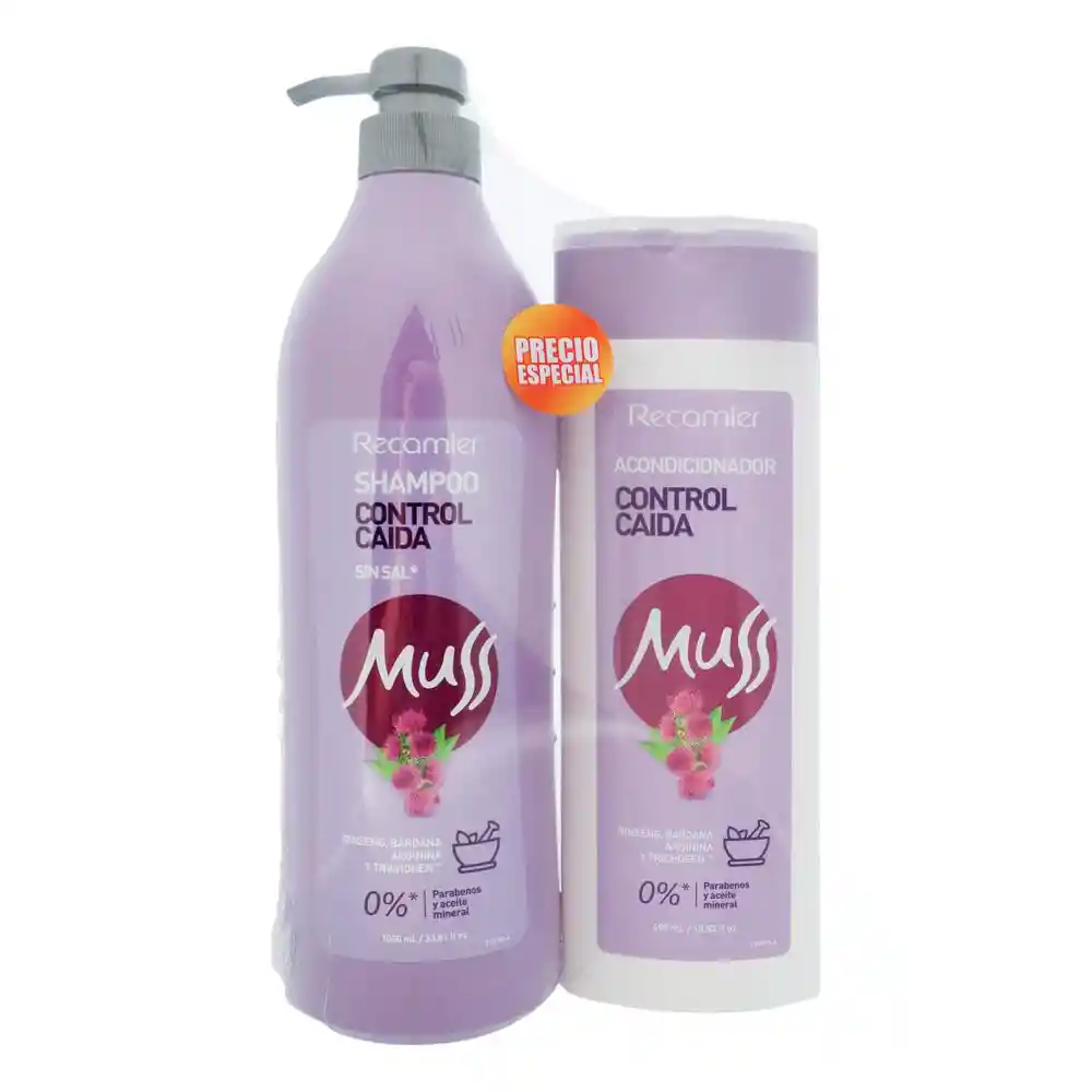 Muss Shampoo + Acondicionador sin Sal Control Caída