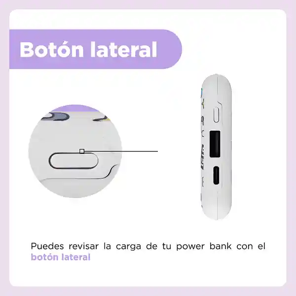 Batería de Respaldo Delgada 10000 Mah Little Ones Blanco Miniso