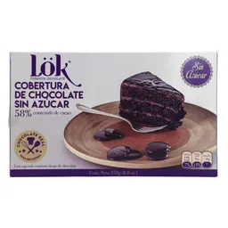 Lok Cobertura de Chocolate sin Azúcar 58% contenido de Cacao