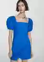 Vestido Garci Azul Talla L Mujer Mango