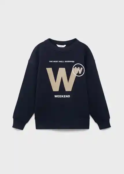 Buzo Sudadera Society Navy Talla 10 Niños Mango