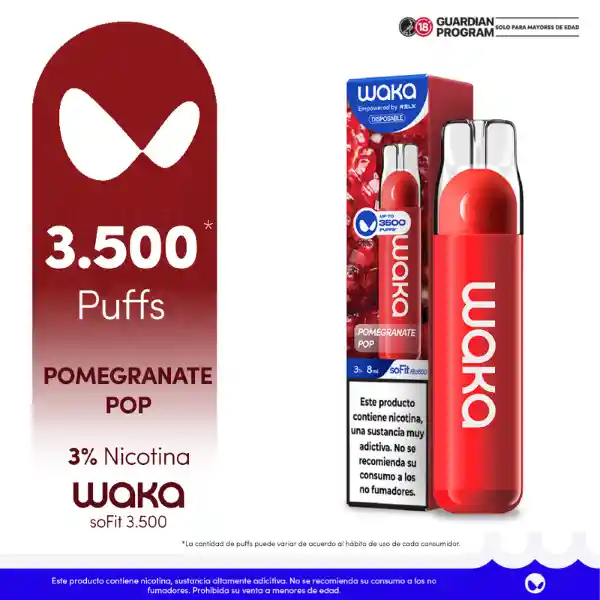 WAKA Vape SoFit 3500 Pomegranate Pop-3% 3500 puff