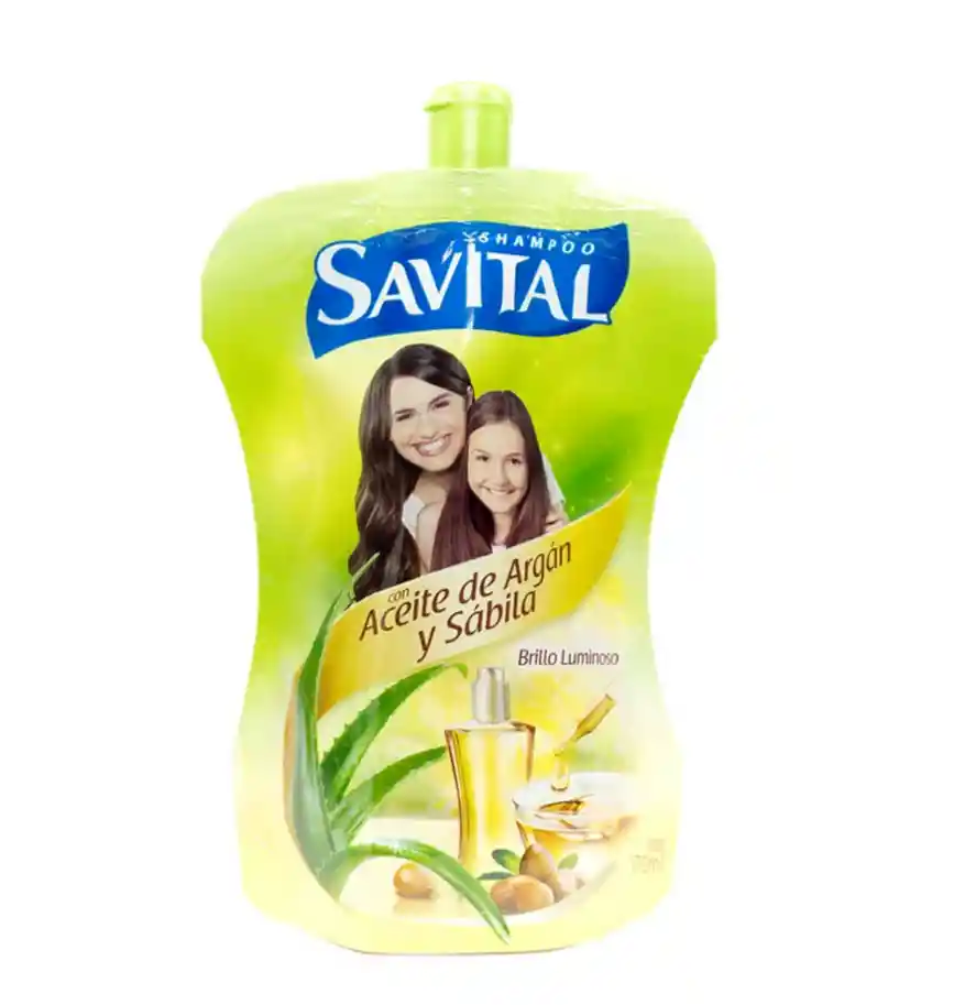 Savital Shampoo con Aceite de Argán y Sábila Brillo Luminoso