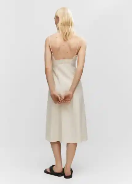 Vestido Boscol-H Crudo Talla XS Mujer Mango