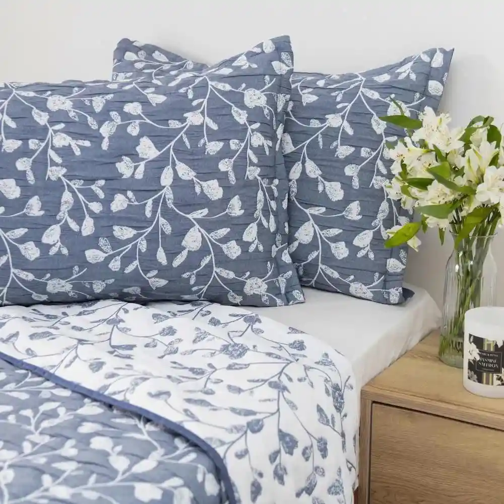 Sobrecama Molly Jacquard Doble Doble-azul