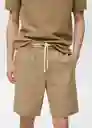 Bermuda Cabrera Beige Talla 42 Hombre Mango