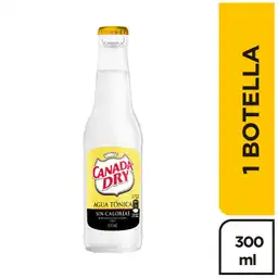 Canada Dry Agua Tónica Sin Calorías Vidrio 300 mL