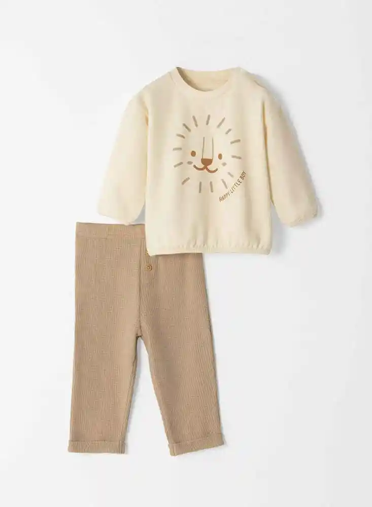 Conjunto Conjunto 3/6 Meses-beige